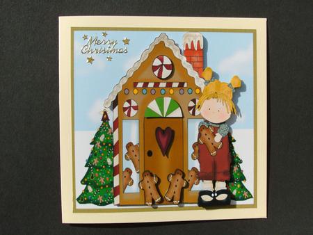 Christmas Gingerbread House decoupage topper by Christine Sutton