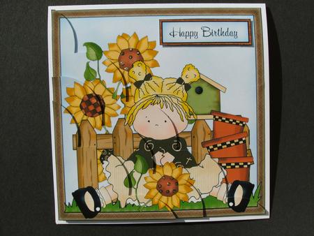 Little Sunflower Girl - Corner Stacker by Christine Sutton
