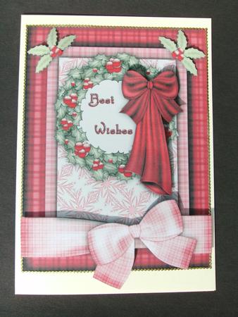 Christmas Wreath A4 Card Front by Christine Sutton