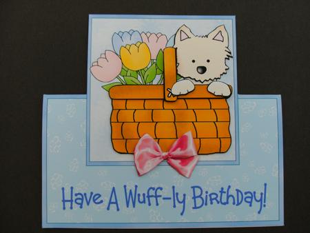 Have a Wuff-ly Birthday! - Vertical Foldback Card by Christine Sutton