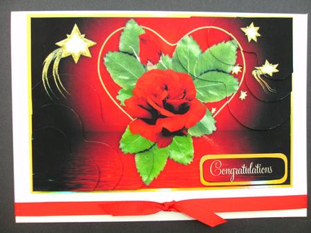 Dark Red Rose in Heart for Birthday or Love by Christine Sutton