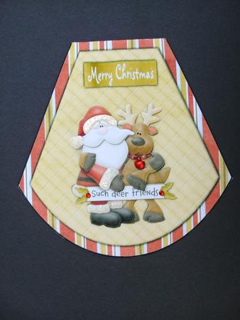 Deer Friends Christmas Wobble Card with Decoupage by Christine Sutton