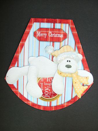 Lazy Days of Christmas Wobble Card with Decoupage by Christine Sutton