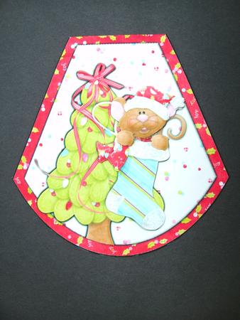 Merry Christmouse Wobble Card with Decoupage by Christine Sutton
