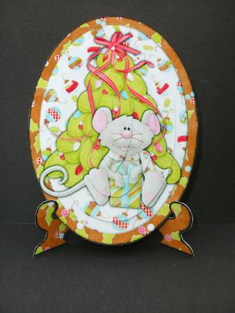 Merry Christmouse Christmas Plate with Pyramage by Christine Sutton