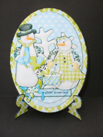 Winter Wonderland Christmas Plate Card with Pyramage by Christine Sutton