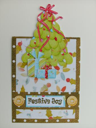 O Christmas Tree Over the Edge Card by Christine Sutton