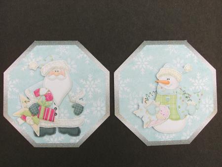 Santa and Frosty Snowman by Christine Sutton
