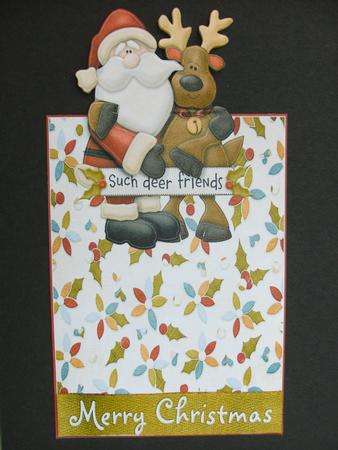 Christmas Such Deer Friends Decoupage Card by Christine Sutton