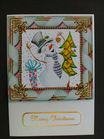 Snowman Presents One Edge Scallop Bottom Stacker by Christine Sutton