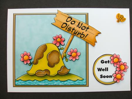 Do Not Disturb Decoupage Card Front by Christine Sutton
