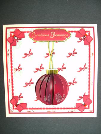 3D Bauble Embellishment 2 and Card Front by Christine Sutton