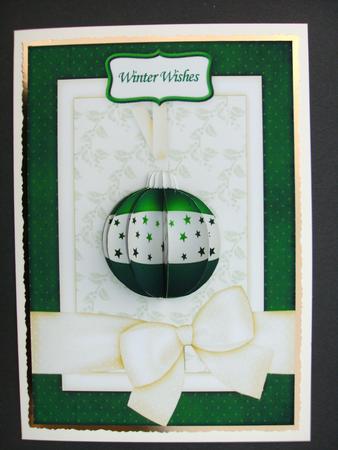 3D Bauble Embellishment 3 and Card Front by Christine Sutton