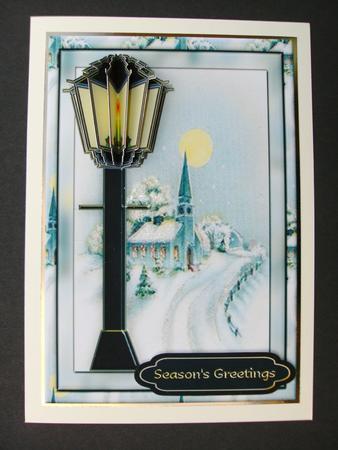 3D Christmas Lantern Embellishment and Card Front by Christine Sutton