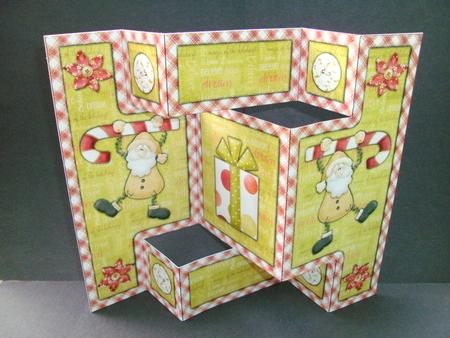 Hanging Around for Santa Tri Fold Shutter Card by Christine Sutton