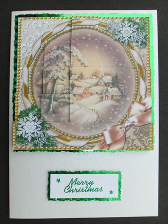 Snowy Town 5inch Square Bottom Castle Stacker by Christine Sutton