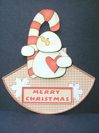 Wobbly Candy Cane Snowman Wobble Card by Christine Sutton