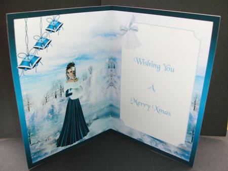 Blue Xmas Lady Insert 2 by Christine Sutton