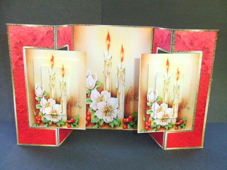 Christmas Rose and Candles - Double + Pyramid by Christine Sutton