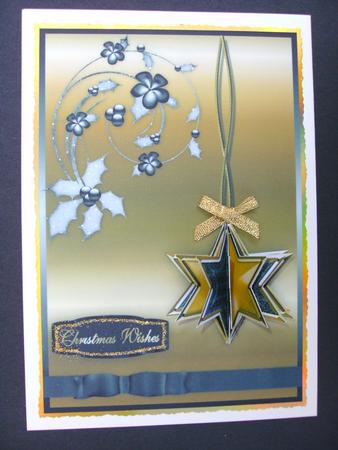 3D Christmas Star Embellishment in Black and Gold by Christine Sutton