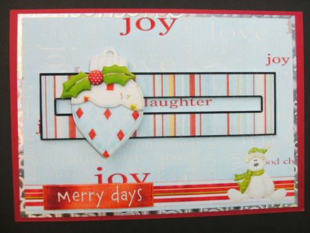 Bauble Penny Slider Card Front by Christine Sutton