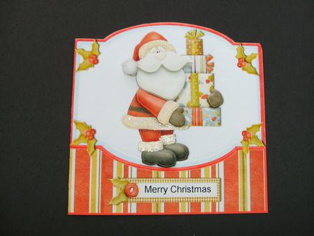 Santa's Got Pressies Shaped Quick Card by Christine Sutton