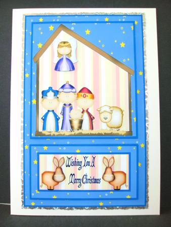 Christmas Nativity decoupage topper by Christine Sutton