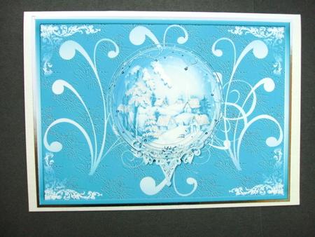 Village in the Snowglobe Card by Christine Sutton