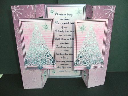 Silver Filigree Trees Double Fold Back Card by Christine Sutton