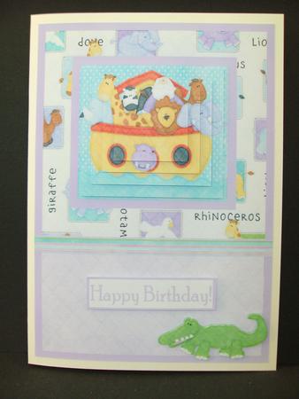 Noah's Ark Pyramid Birthday Card by Christine Sutton