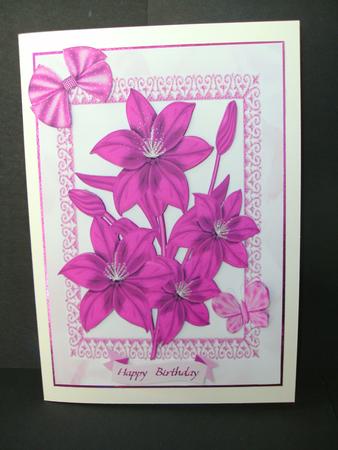 Pretty Flowers in Cerise by Christine Sutton