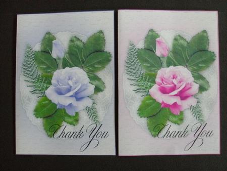 1xpurple 1xpink Rose Thank You Notelets by Christine Sutton