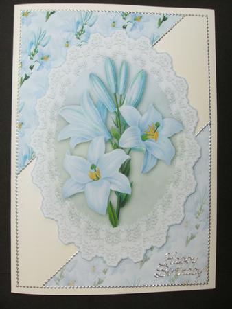 Blue Lilly Backing Paper One by Christine Sutton