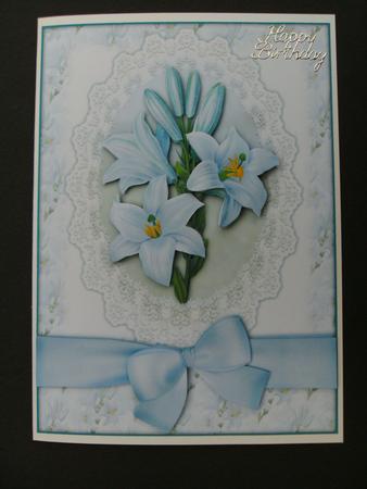 Blue Lilly Decoupage by Christine Sutton