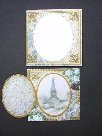 Church Lights on Snow Mini Locket Card Envelope All in One by Christine Sutton
