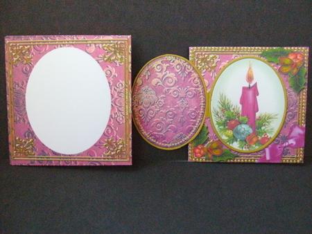 Pink Candle Holly Mini Locket Card Envelope All in One by Christine Sutton