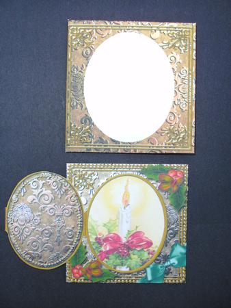 Traditional Candle Holly Mini Locket Card Envelope All in 1 by Christine Sutton