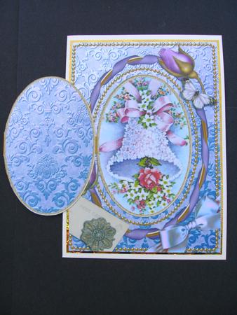 Wedding Bells A5 Purple Locket Card Front by Christine Sutton