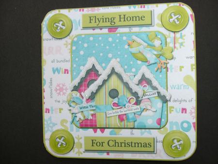 Flying Home for Christmas Quick Cut and Fold Card by Christine Sutton
