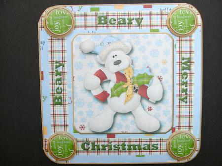 Beary Beary Merry Christmas Quick Cut and Fold Card by Christine Sutton