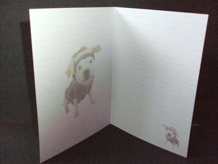 Staffordshire Bull Terrier Christmas Insert (7x5inch Card) by Christine Sutton