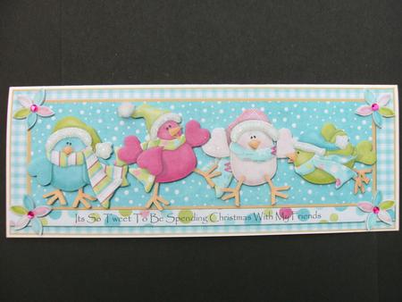 Its So Tweet to Spend Christmas with Friends Dl Card Front by Christine Sutton