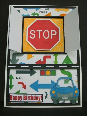Open the Door! Car Themed Birthday Card by Christine Sutton