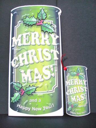Christmas Beer Can Shaped Card by Christine Sutton