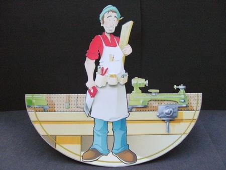 DIY Carpenter/joiner Dude Wobble Card. by Christine Sutton