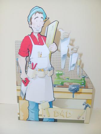 DIY Carpenter/joiner Dude Shaped Card. by Christine Sutton