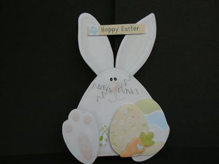Hoppy Easter -  Cute Bunny Shaped Card by Christine Sutton