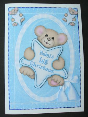 Baby Boy's First Christmas Decoupage by Christine Sutton