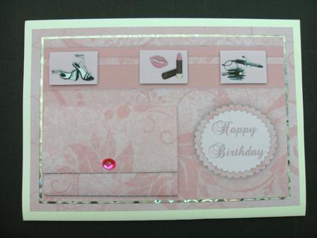 Pink Pocket Birthday Girl Card by Christine Sutton