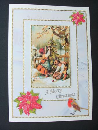Vintage Children Dressing the Tree by Christine Sutton
